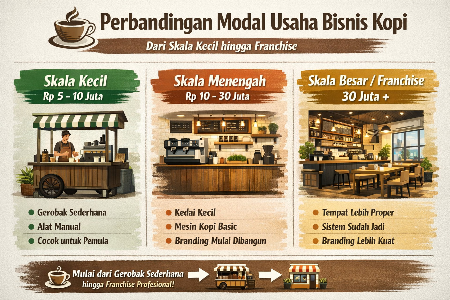 Perbandingan Modal Bisnis Kopi